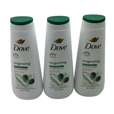 Lot Of 3 Dove Invigorating Body Wash  Aloe & Eucalyptus Oil  20 fl oz Each