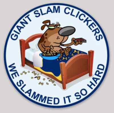 4'' TV REMOTE GIANT SLAM CLICKERS WE SLAMMED IT SO HARD STICKER DECAL USA MADE