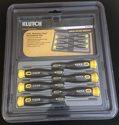 Klutch 253956 Professional 6 Piece Precision Torx Screwdriver Set With Case