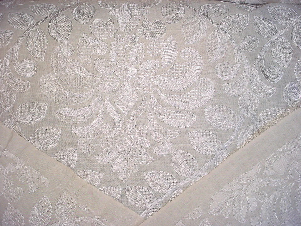 4-1/2Y Brunschwig & Fils BF10403 Wilton Embroidered Linen Upholstery Fabric - Image 4 of 4