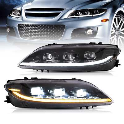 VLAND LED Headlight Fits 2003-2008 Mazda 6 First Gen(GG1) Factory Halogen Models