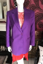 Bnwt Sandro Paris S/s 2022 Harper Purple Jacquard Blazer - Size Xs/s Eu 34/36