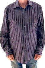 Kenneth Roberts Men  s Shirt Long Sleeve Platinum Large 100 Cotton