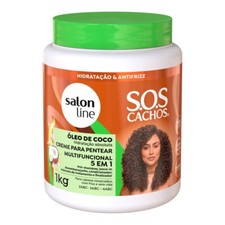 Salon Line - SOS Cachos - Oleo de Coco - Creme Pentear 5 em 1 Multifuncional 1Kg