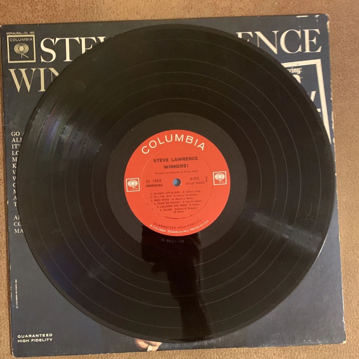 STEVE LAWRENCE WINNERS! VINYL LP ORIGINAL 1963 COLUMBIA RECORDS CL 1953, MONO EX