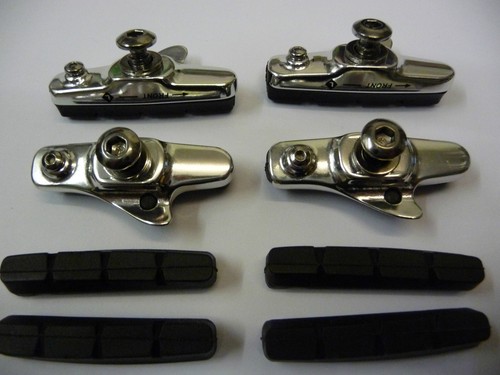 BRAKE BLOCKS 2 Pair Clarks ROAD Pads Shoes Bicycle Bike Racing CP240 CHROME - Picture 5 of 11