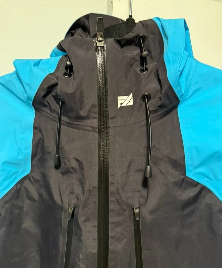 NWOT Large FA Design Supersonic 3L Jacket Black/Sonic Blue eVent waterproof image 2