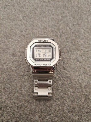 Herren Skmei Digital Chrono Uhr - 30m Edelstahl Metallarmband 