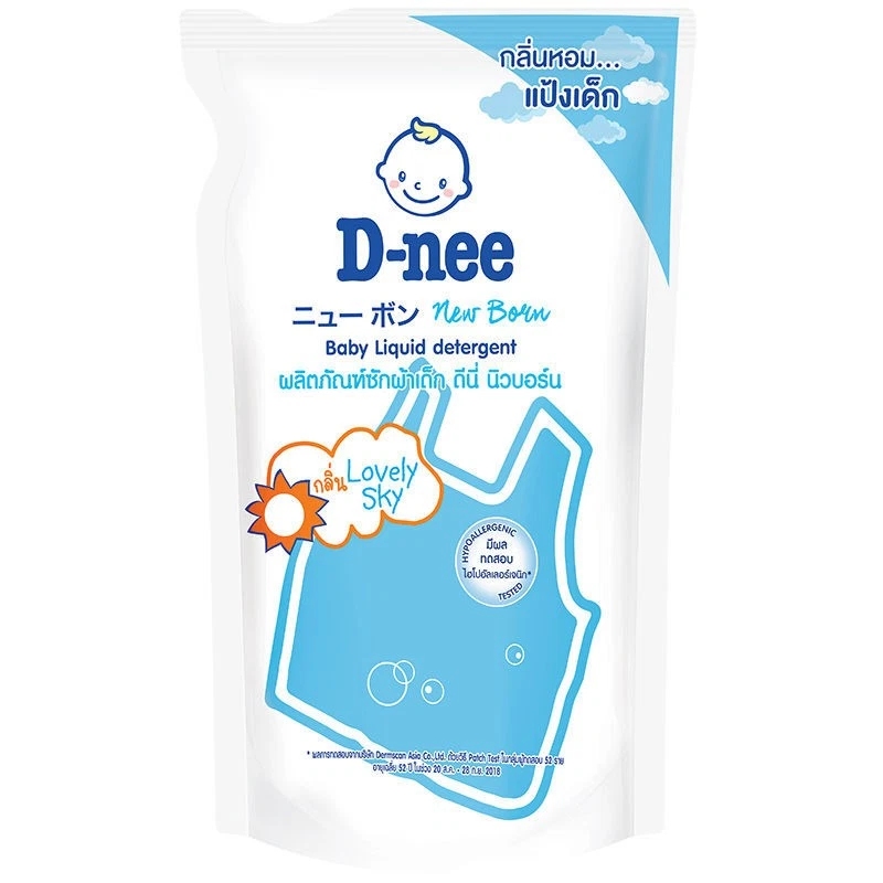 D-nee Baby Liquid Detergent 530ml New Born Lovely Sky Scent Refill Gentle Wash