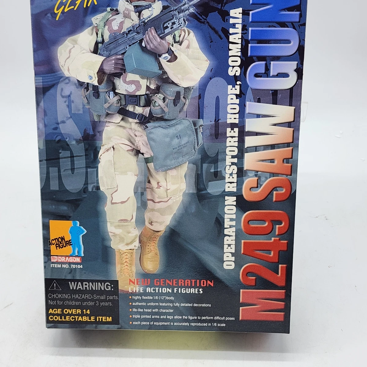28A Dragon 1/6 Action Figure 70058 "Lucas" M249 SAW Gunner Somalia New