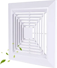 Square Bathroom Exhaust Fan Cover - 9x9 Inch Grille with Springs