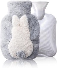 Cute Rubber Hot Water Bottle W/ Plush Soft Cover Hot Water Bag Pain Relief Warm