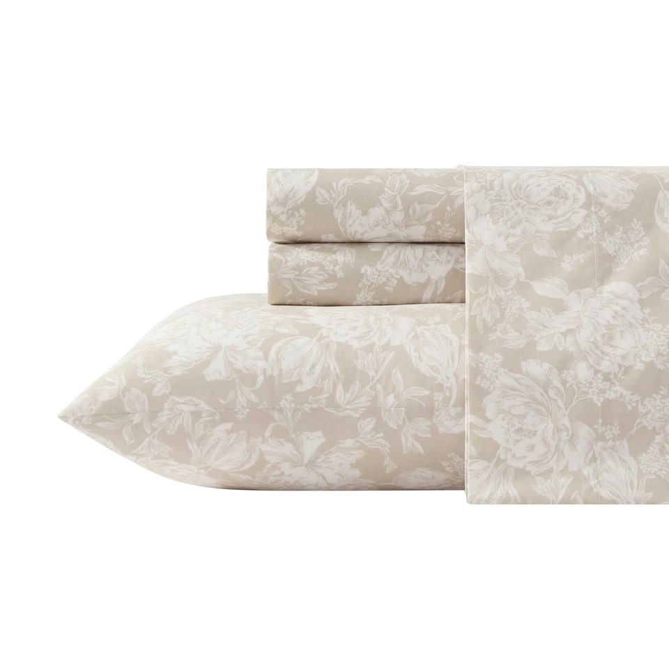 - Sábanas Queen, ropa de cama fresca y fresca de algodón percal con almohada a juego... Foto 2 de 4