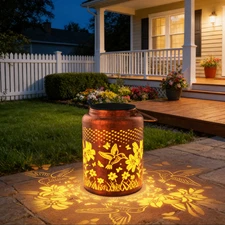 Solar Lantern Hanging Light LED Hummingbird Outdoor Garden Lamp Waterproof