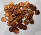 1954-S BU Roll of 50 Lincoln Wheat Cents - Actual Uncirculated Coins Shown