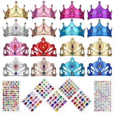 AHIER 23 Pieces Foam Crowns Set, Princess Tiaras Crowns DIY Party Crowns Make...