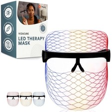 LifePro Silicone Face LED Mask 3-Color Red Light Therapy for Face Care