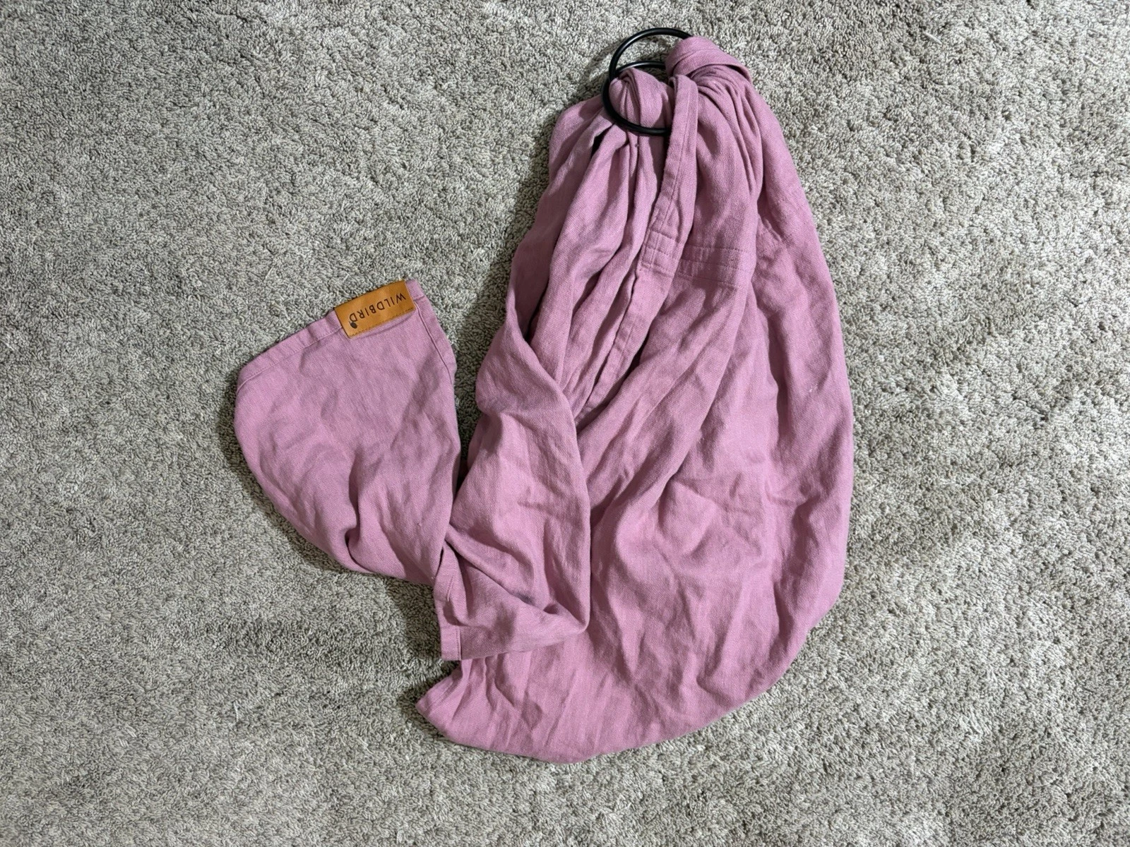 Wildbird Ring Sling Baby Carrier Mauve with Black Rings-size