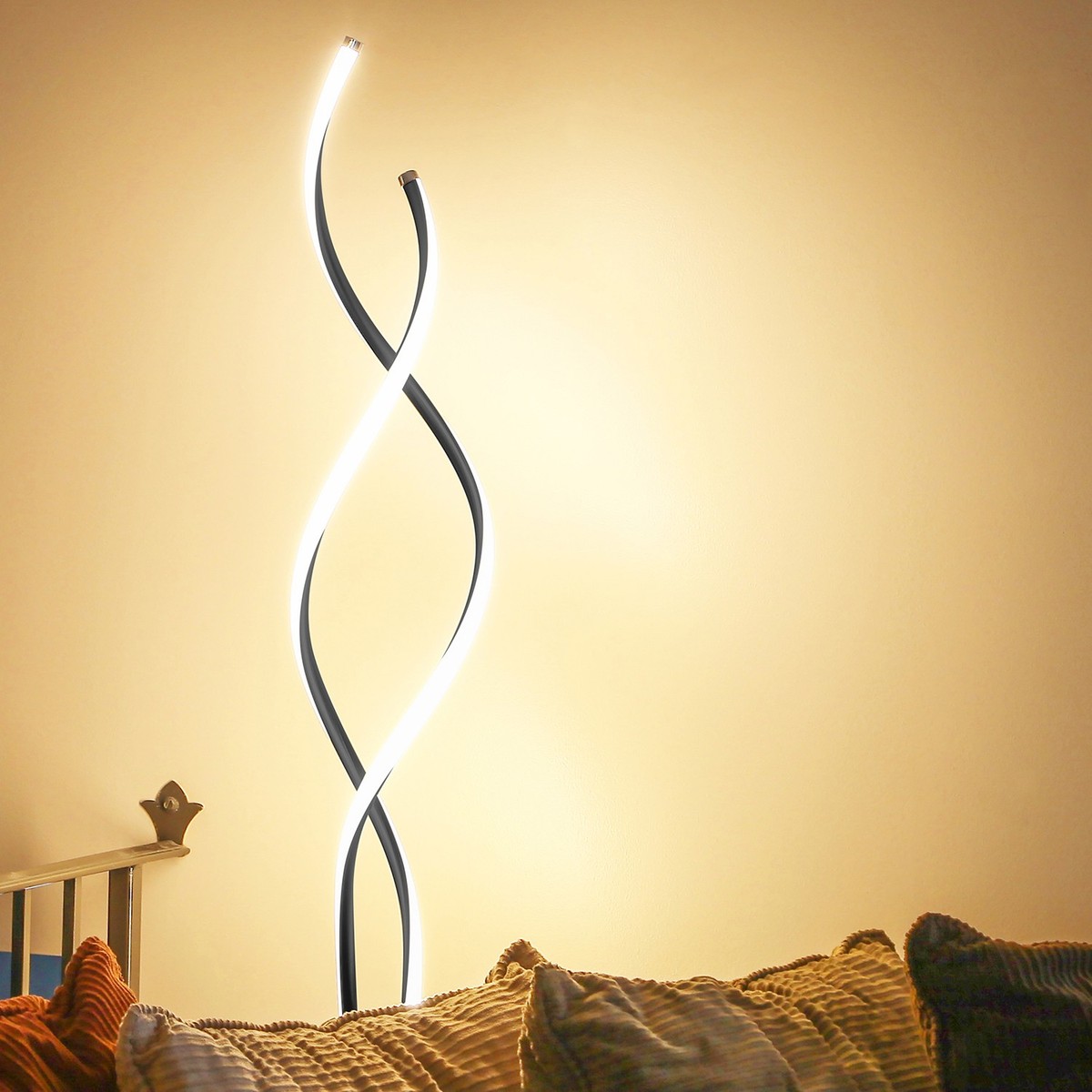 Brightech Embrace - Modern LED Spiral 2 in 1 Lamp for