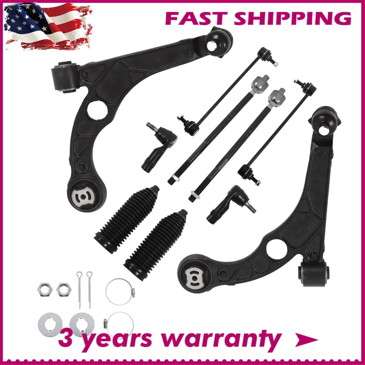 Kit De 8 Brazos De Control Inferiores Y Barras Estabilizadoras Para Dodge Dart 2013-2016 – Incluye Rótulas Y Tirantes