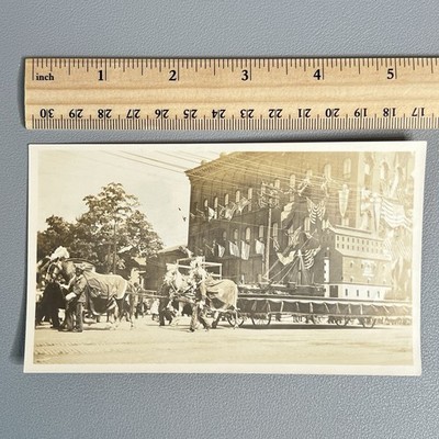 1901 Buffalo NY Parade Float Booth Line OA & PS Mini Train Grain Elevator RPPC