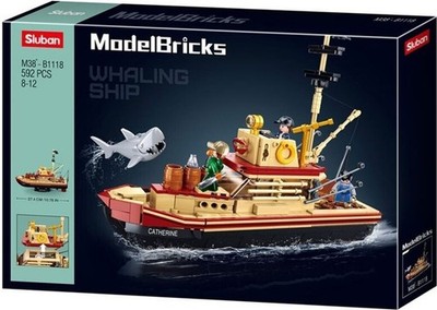 Sluban Model Bricks M38-B1118 Walfängerschiff Schiff Kutter Hai 592 Teile NEU !