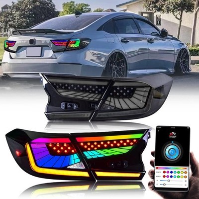 T T-ABC RGB Taillights Compatible with Honda Accord Tail Lights 2018-2022 LX ...