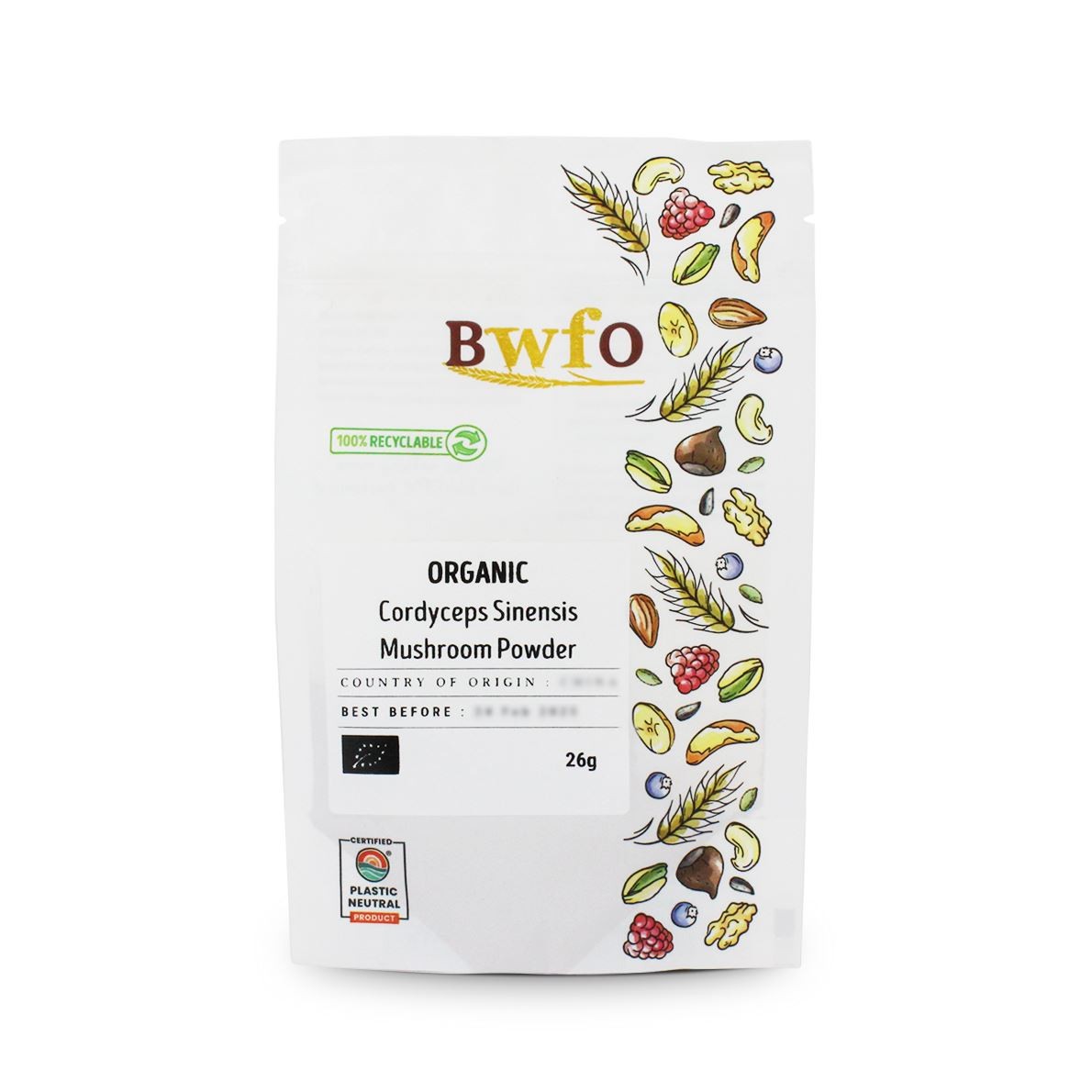 Organic Cordyceps Sinensis Mushroom Powder 26g | BWFO | Free UK Mainland P&P