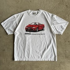 Vintage 2000s BMW E46 3 Series Ultimate Driving Machine White T Shirt XXL Y2K