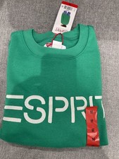 Costco ESPRIT - Size MEDIUM - Green Crewneck Fleece Sweatshirt Retro 80s Viral