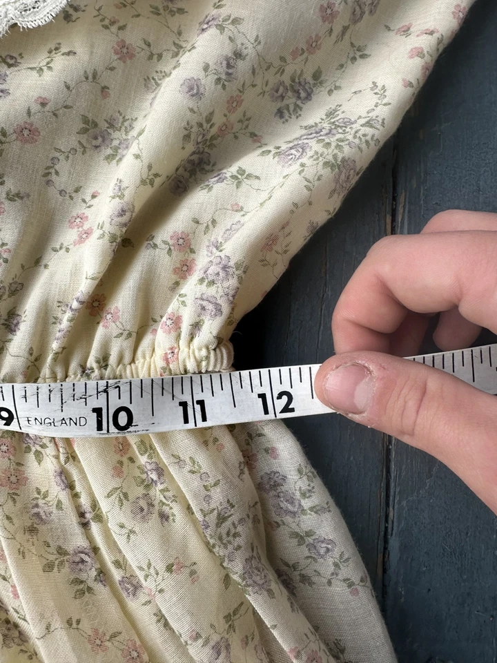 Maxi Vestido Gunne Sax Años 70 De Colección Campesino Pradera Marfil Floral Blanco Encaje Talla 7 Foto 2 de 4