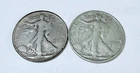 WALKING LIBERTY HALF DOLLAR LOT OF 2 - 90% SILVER CIRCULATED COINS #8677