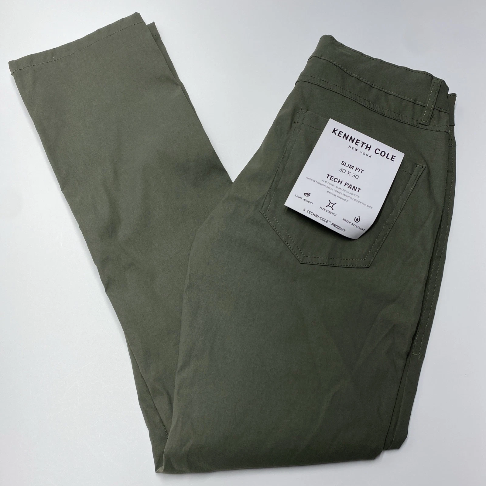 Kenneth Cole Tech Pants Mens 4way Stretch Slim Fit Fatigue Green Sz 30x30 NWT
Opens in a new window