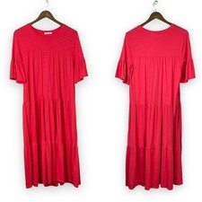 Sundry Medium 2 Roseanne Anthropologie Rose Pink Tiered Midi T-shirt Dress