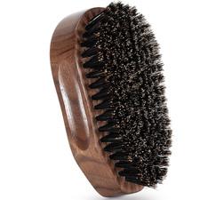 Boar Bristle Beard Brush for Men, 4.2-Inch Black Walnut Wood Handle Military Sty