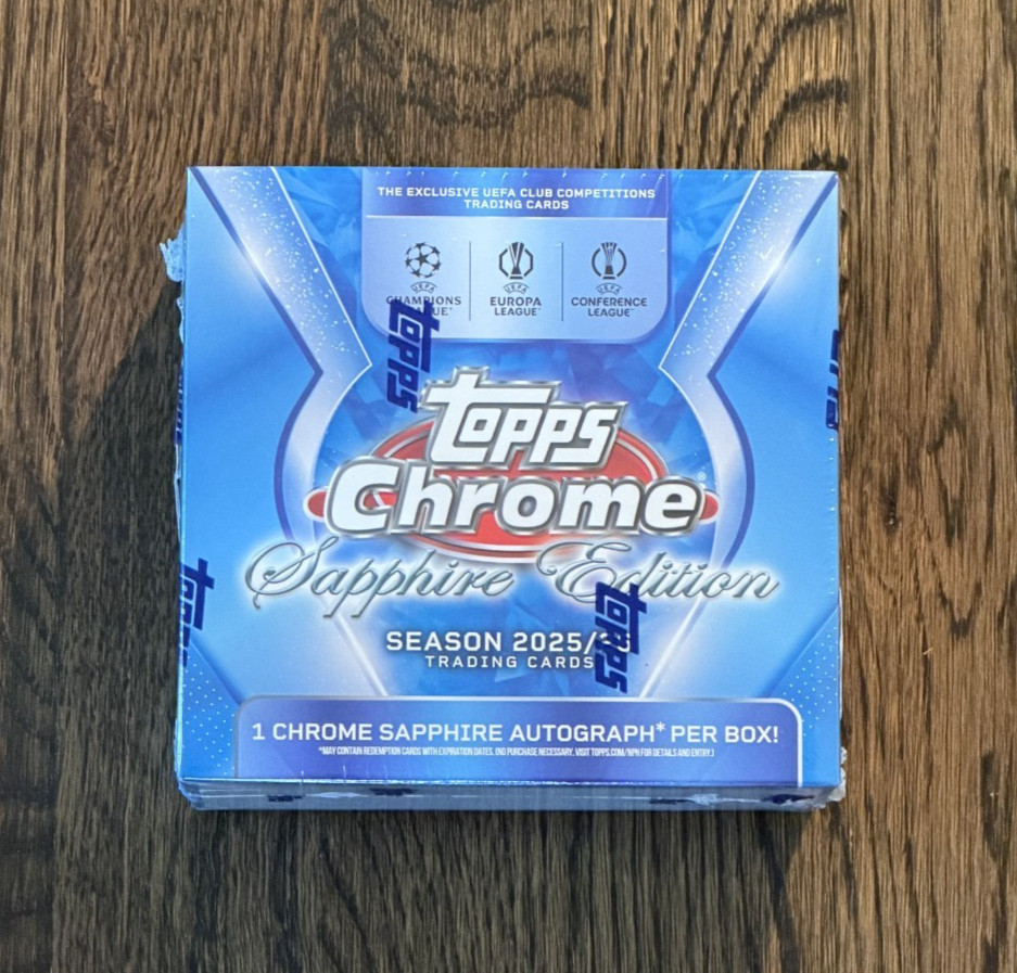 2025-26 Topps Chrome UEFA UCC Sapphire Edition SEALED Hobby Box 25/26