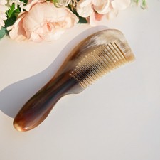 5.5" Natural Horn Comb Anti-Static Hair Care Massage Tool Wide Tooth Detangling