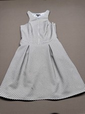 Express White And Black Polka Dot Mini Dress With Pockets size 2