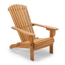 Folding Adirondack Garden Chair, Acacia Wooden Outdoor Deck Chair, Vonhaus
