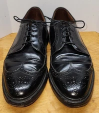 Allen Edmonds MacNeil Mens 11 9107 Black Polished Cobbler Leather Wingtip Shoes