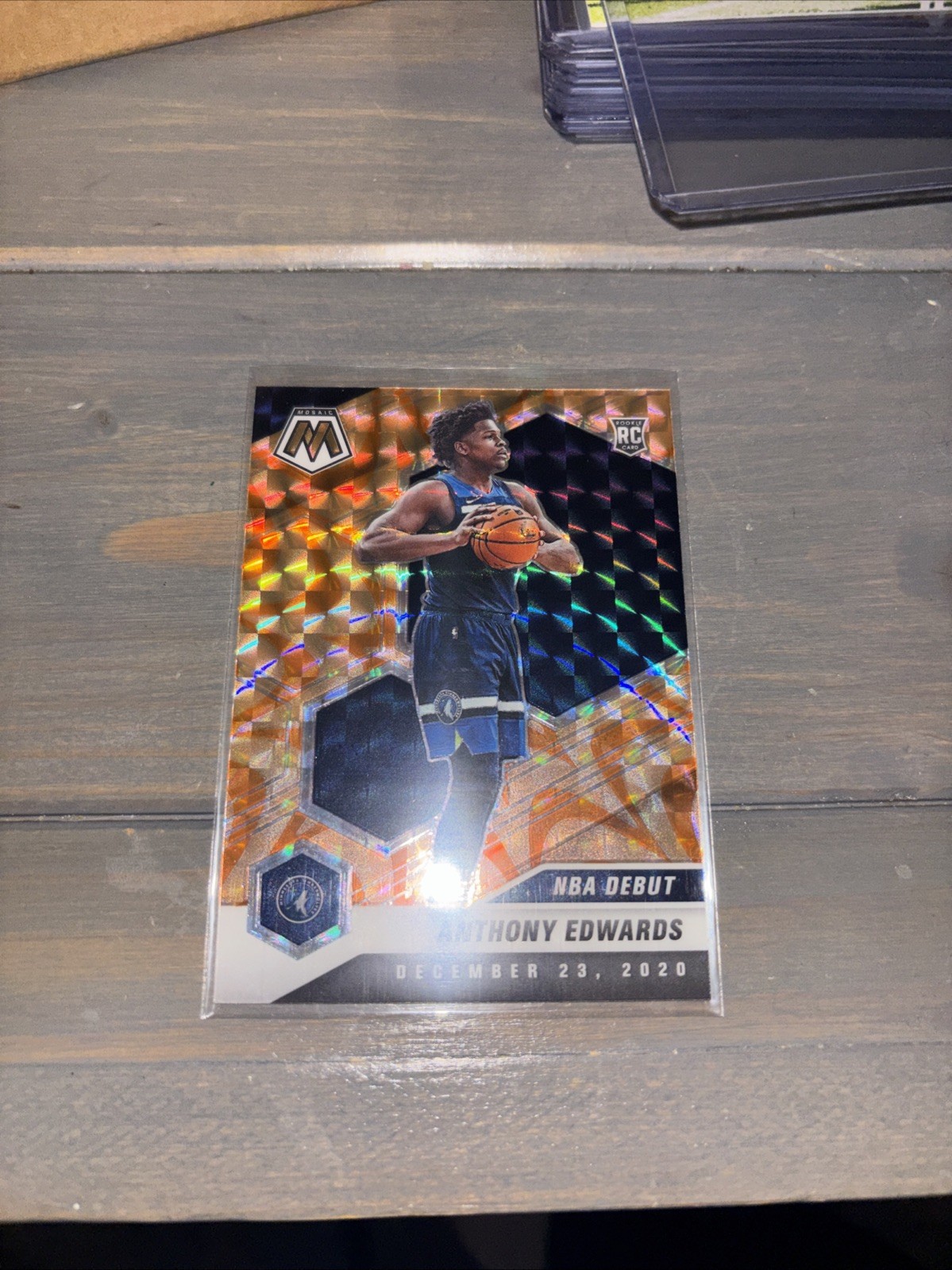 2020-21 Panini Mosaic - NBA Debut Anthony Edwards #261 Reactive Orange Prizm...