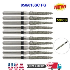 50X Dental Diamond Burs Round End Taper Super Coarse 850/016SC FG High Speed Bur