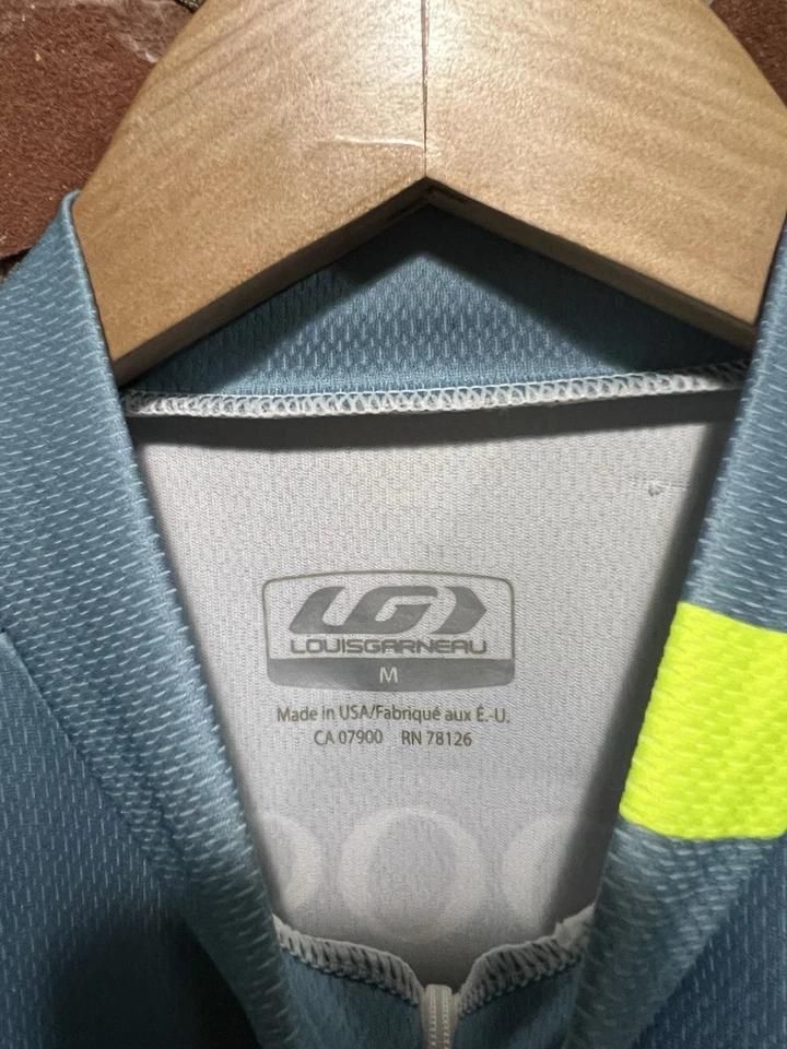 Camiseta deportiva de ciclismo Louis Garneau para hombre azul 3/4 cremallera Google talla mediana Foto 3 de 3