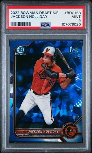 2022 BOWMAN DRAFT CHROME SAPPHIRE ED #BDC168 JACKSON HOLLIDAY PSA 9