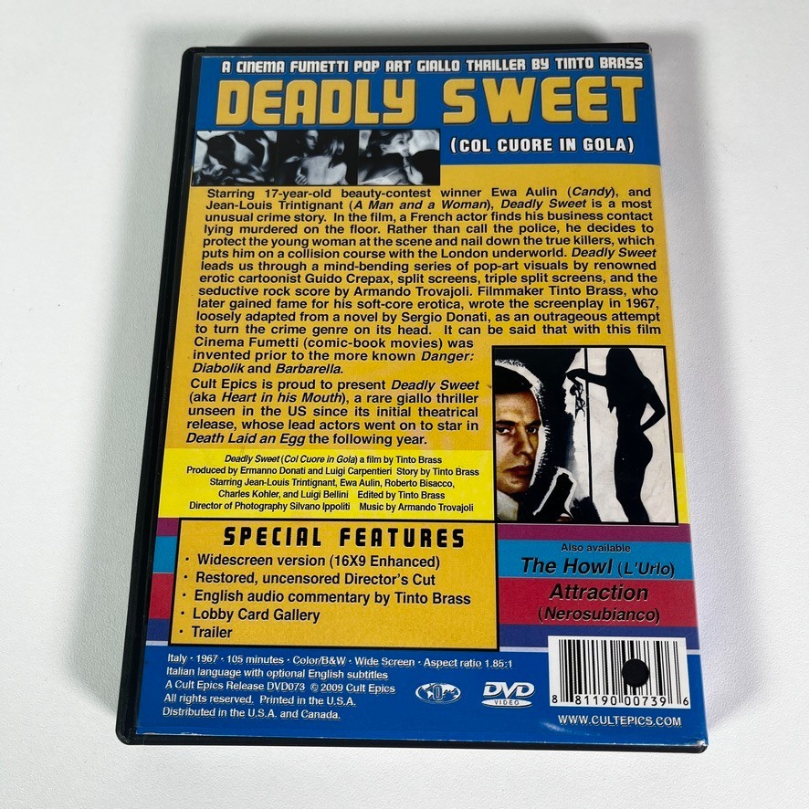 Deadly Sweet - A Tinto Brass Film Italian Movie (DVD, 1967, Color