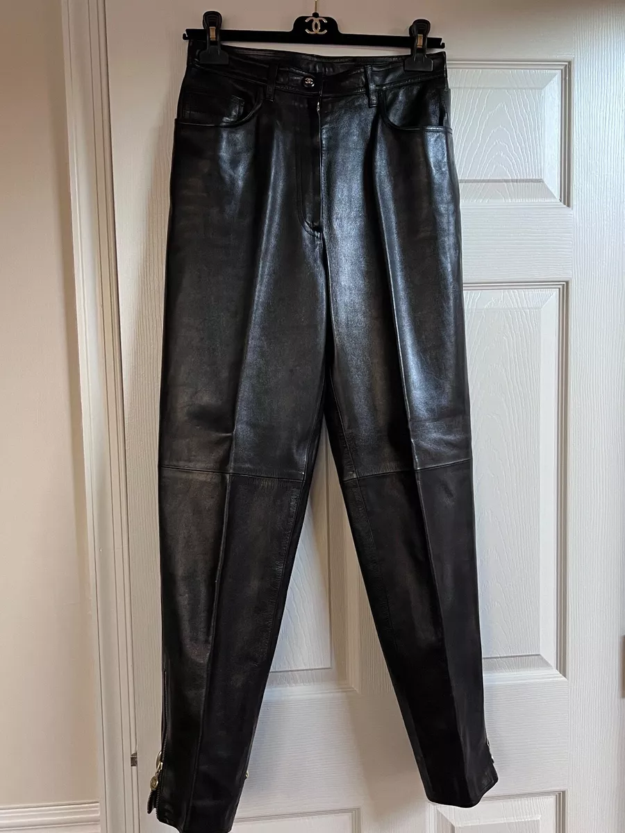 Chanel leather shop pants