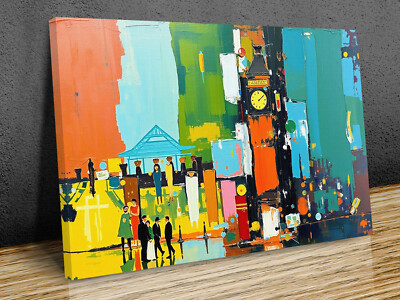 London Abstract Art  mounted canvas print ready to hang