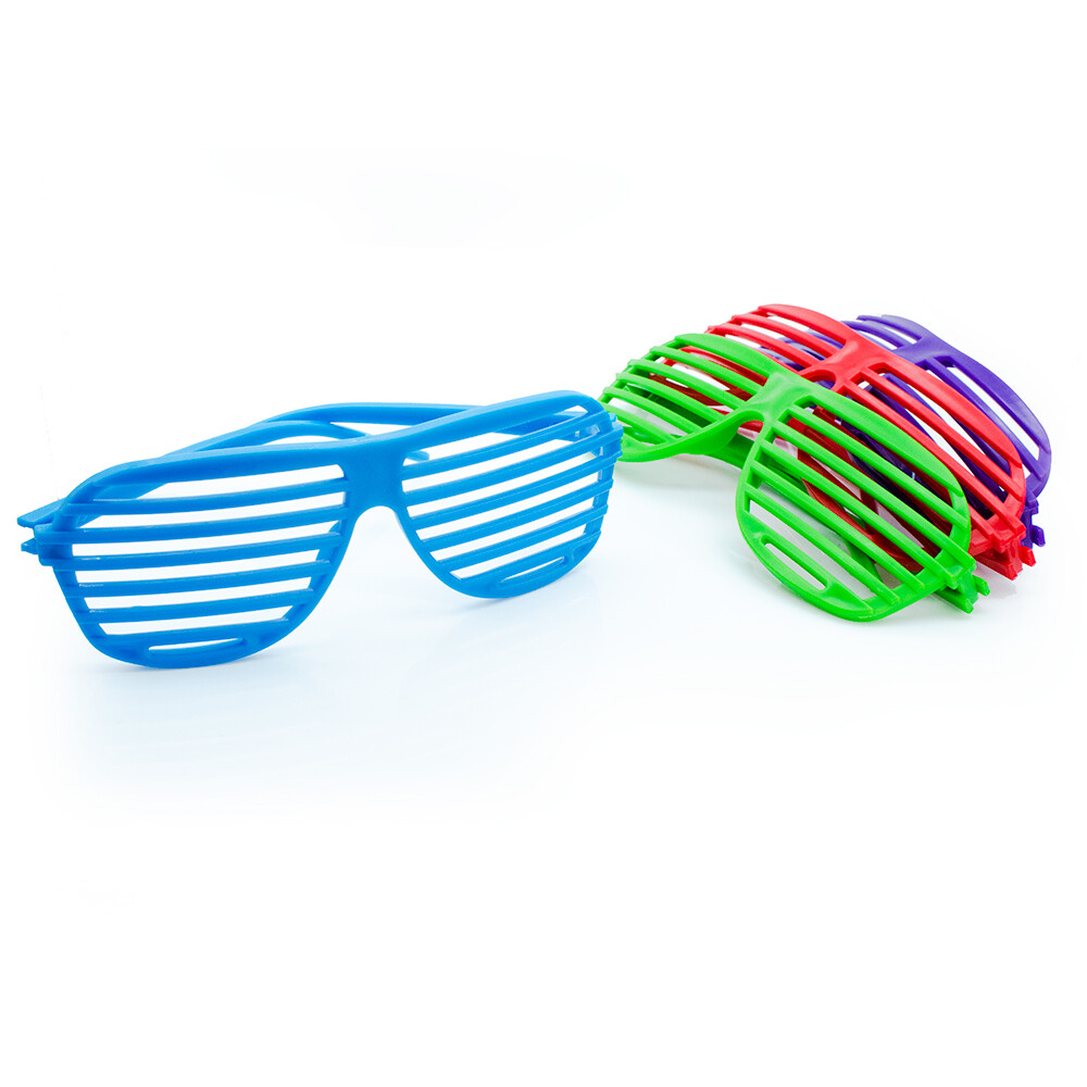 Bright Colourful Shutter Sunglasses Glasses Party Fancy Dress 12