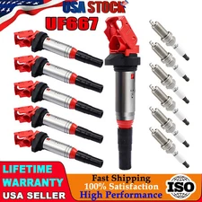 Spark Plug and Ignition Coils Pack Set of 6 UF592 for BMW 325i 335i 525 528 535i
