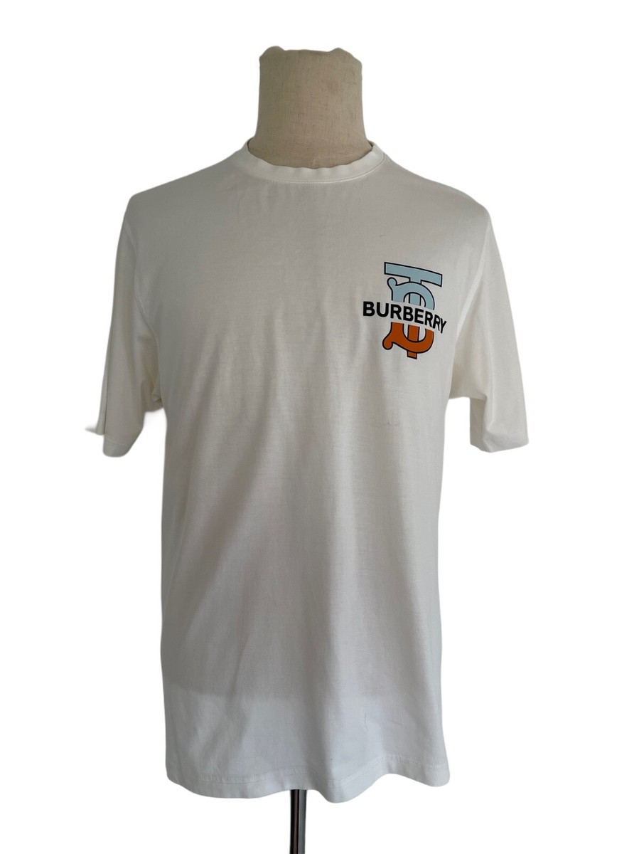 Burberry White Logo Print T-Shirt | eBay